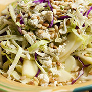 Cabbage salad with apples, fennel and pine nuts