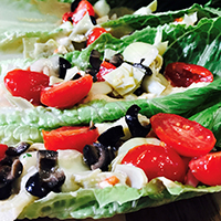 Greek salad in a leaf