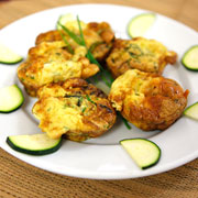 Zucchini frittatas with Pecorino cheese and chives