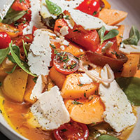 Heirloom tomato and melon salad