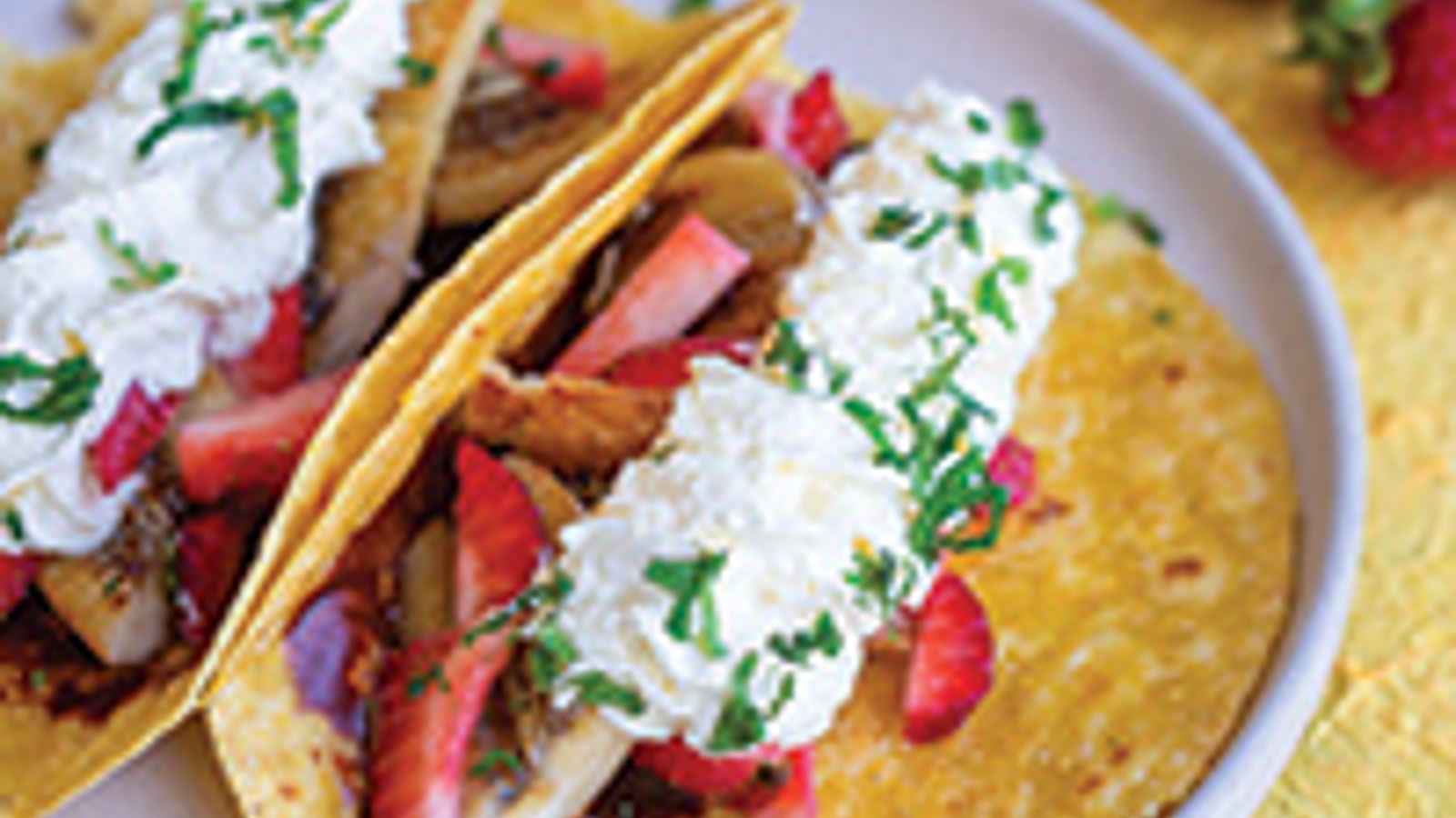 Summer fruit dessert tacos