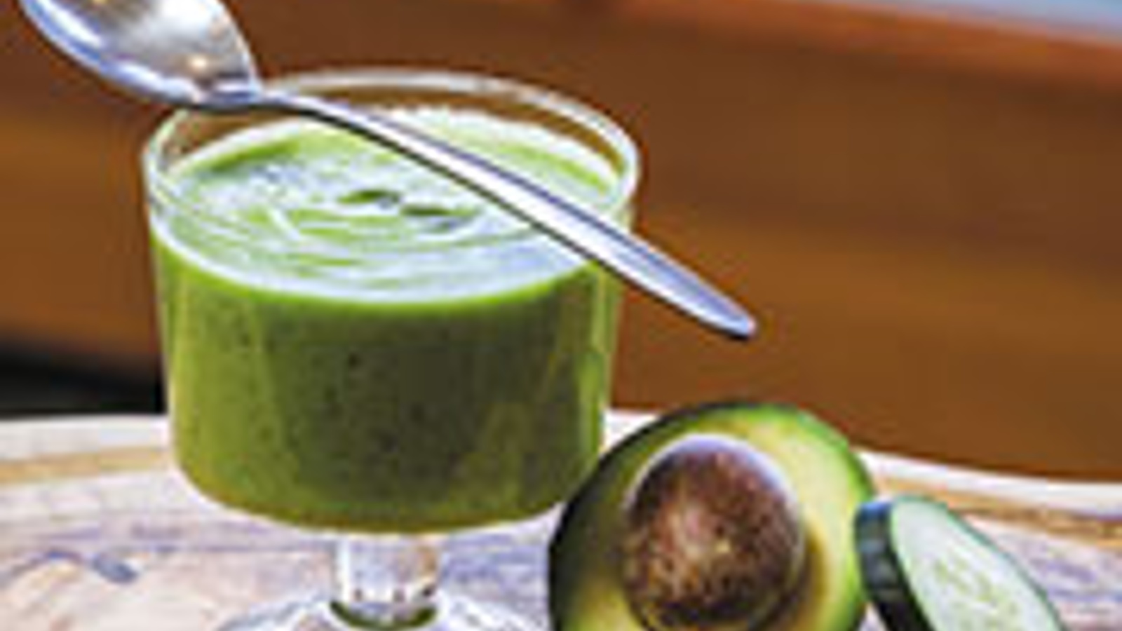 Chilled avocado cucumber soup