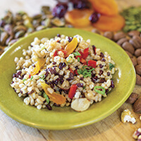 Chico rice salad with dried fruits and nuts