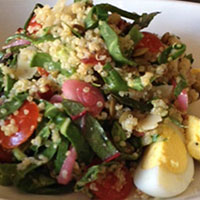 Chard and kale salad with oregano vinaigrette