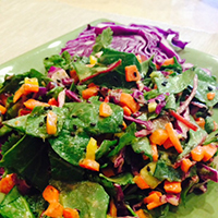 Ridiculously delicious red cabbage salad with "li-miso" dressing