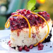 Pomegranate cheesecake