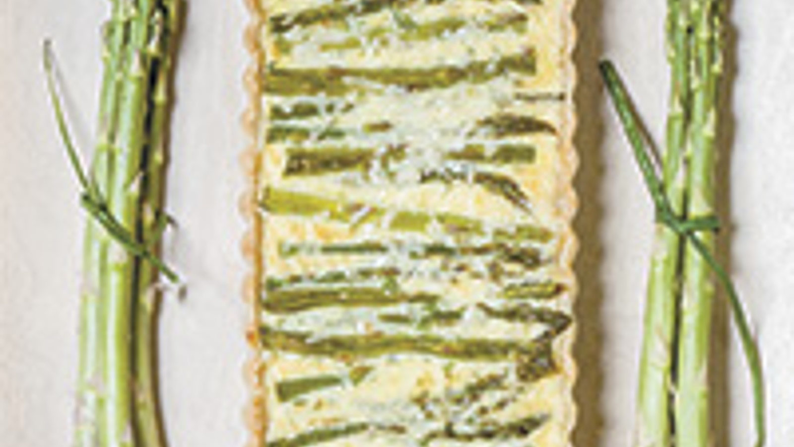 Asparagus, feta and chive quiche