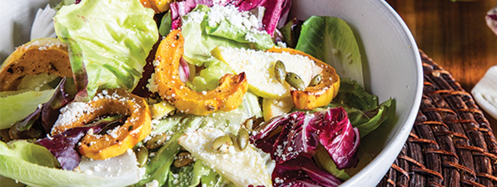 Delicata squash and chicory salad