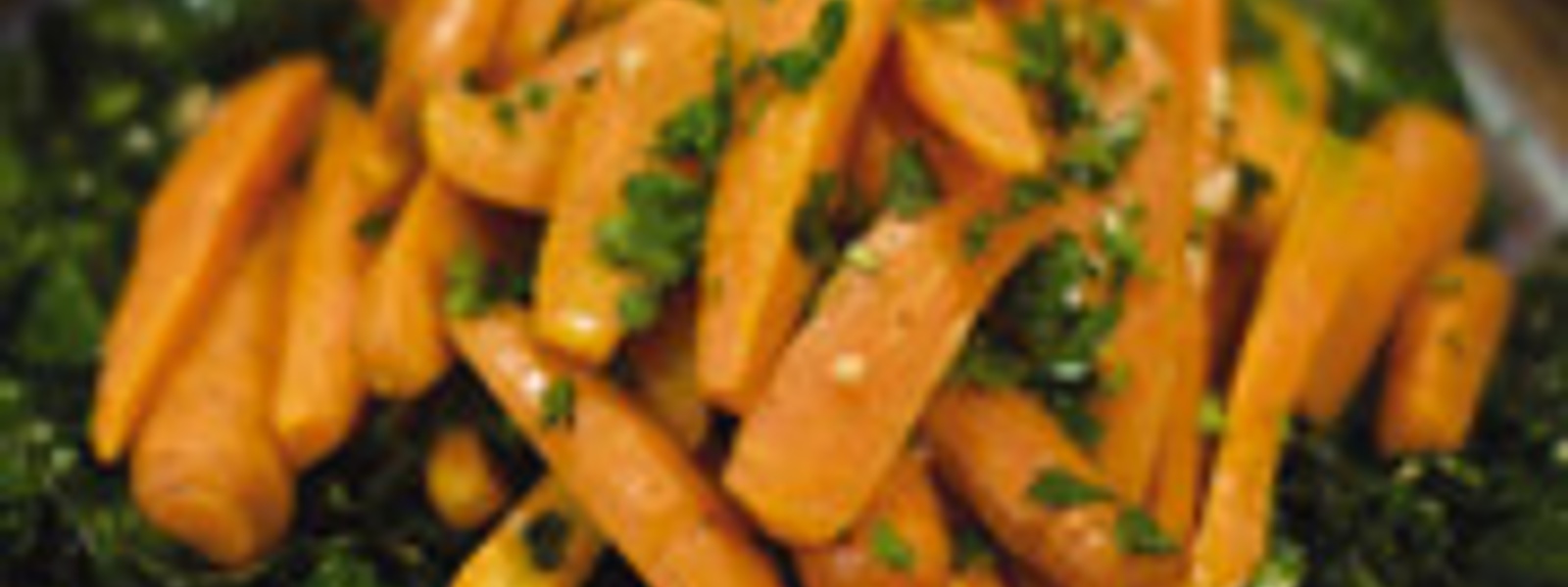 Roasted baby carrots and chard with cilantro