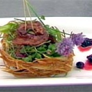 Micro spring salad with wild berry vinaigrette