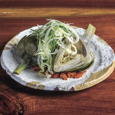 Artichokes and 'nduja spread