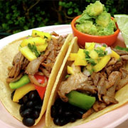 Oyster mushroom tacos with sweet mango salsa