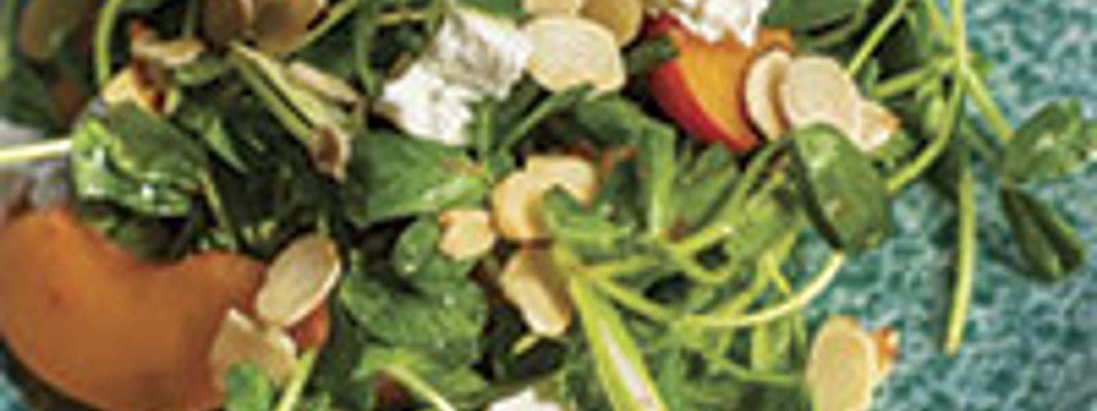 Pea shoot salad with apricots