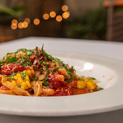 Tomato pasta with gremolata