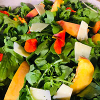 Peach and Arugula Salad with Vinaigrette