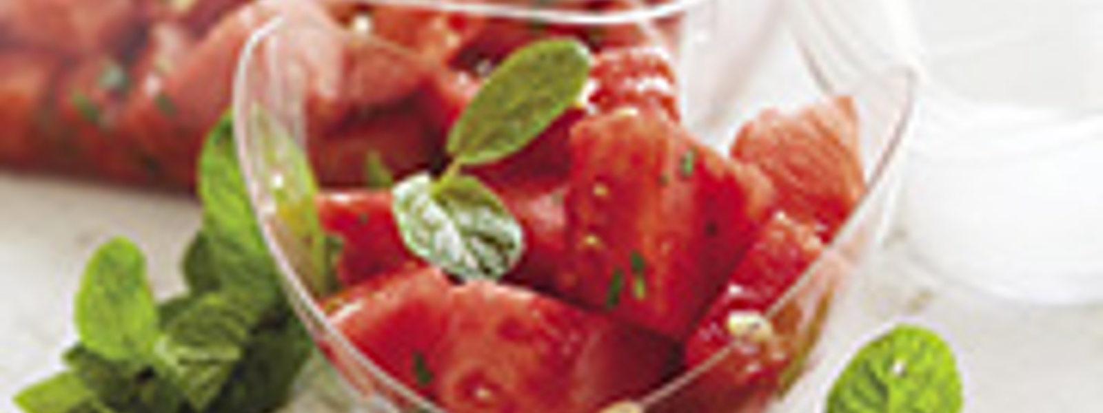 Honey-lime marinated watermelon