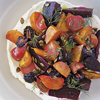 Glazed beets with labneh and dill