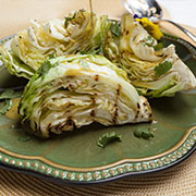 Grilled cabbage with lime dressing