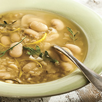 White bean soup with Meyer lemon