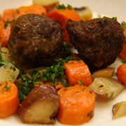 Oven-roasted grass-fed beef meatballs