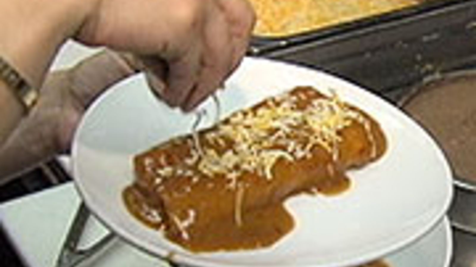 Chicken enchiladas with homemade enchilada sauce