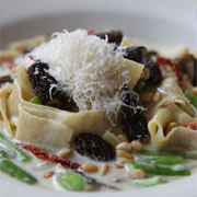 Pappardelle pasta with morels and mascarpone