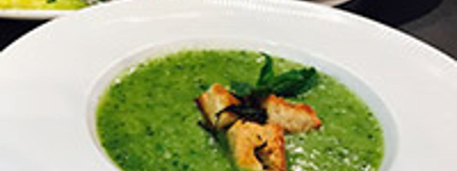 Sweet pea soup with watercress and mint