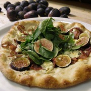 Fig, prosciutto and Roquefort pissaladiere