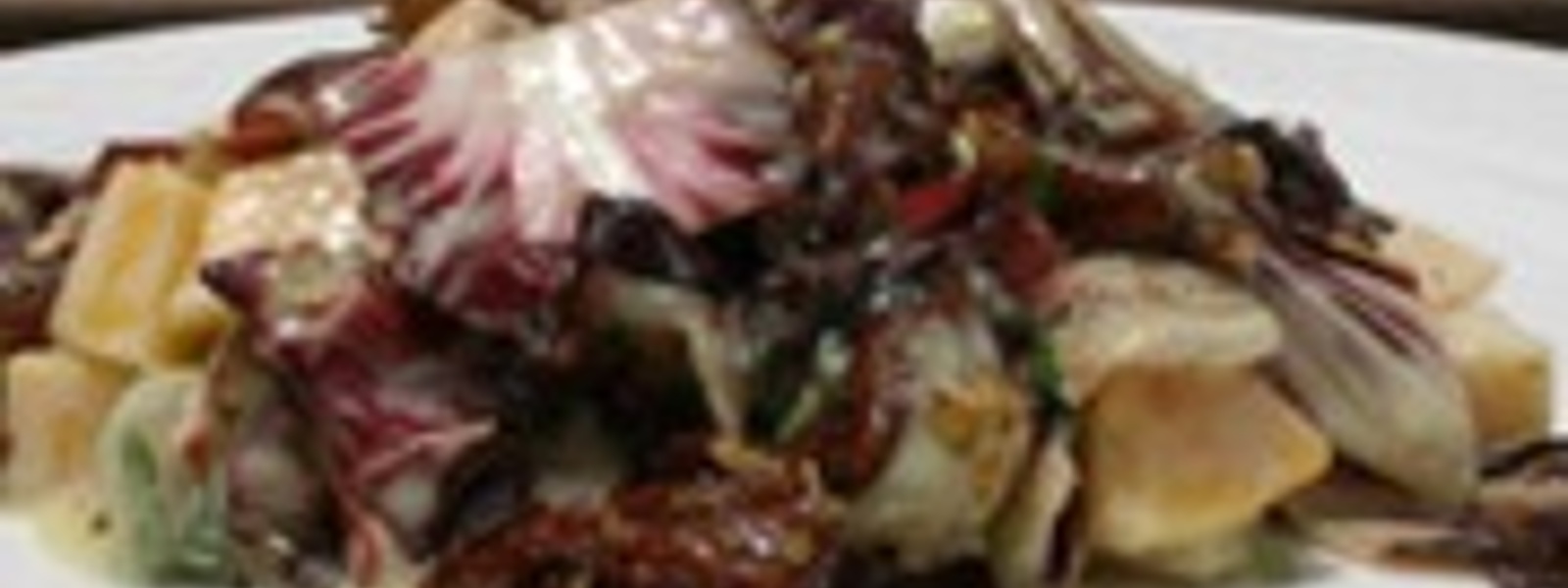 Grilled Treviso radicchio salad with candied pecans and creamy white balsamic dressing