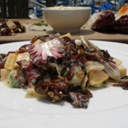 Grilled Treviso radicchio salad with candied pecans and creamy white balsamic dressing