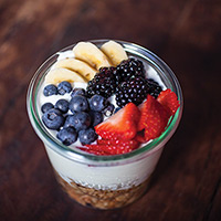 Granola and yogurt parfait