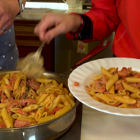 Tomato sausage penne