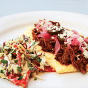 Citrus braised carnitas and creamy polenta