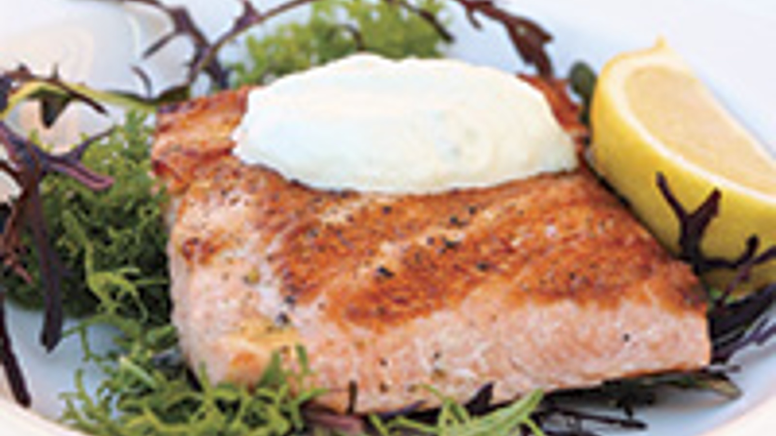 Grilled wild king salmon with jalapeno yogurt