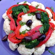 Cauliflower steamed in olive oil and garlic