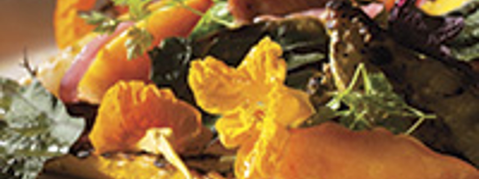 Mustard squash and pickled peaches