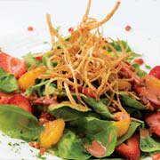 Strawberry and baby spinach salad with strawberry vinaigrette