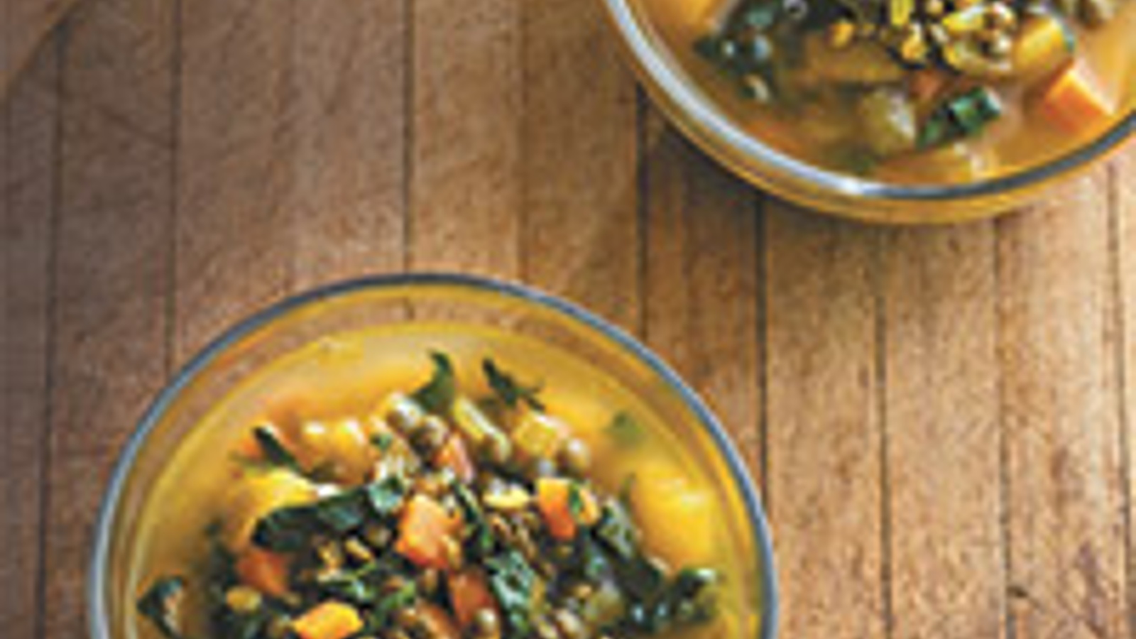 Cozy lentil soup with delicata squash