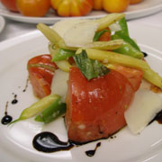 Heirloom tomato and summer bean salad