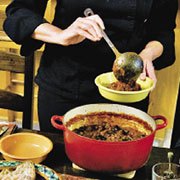 Sandy's five-star mild beef chili with bean medley