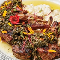 Grilled lamb chops with mint chimichurri