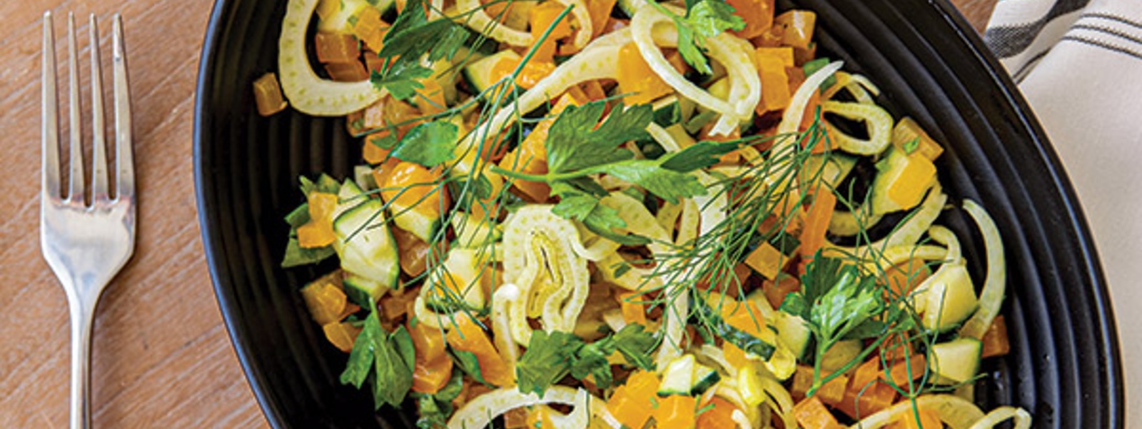 Salad of golden beets, English cucumber and fennel