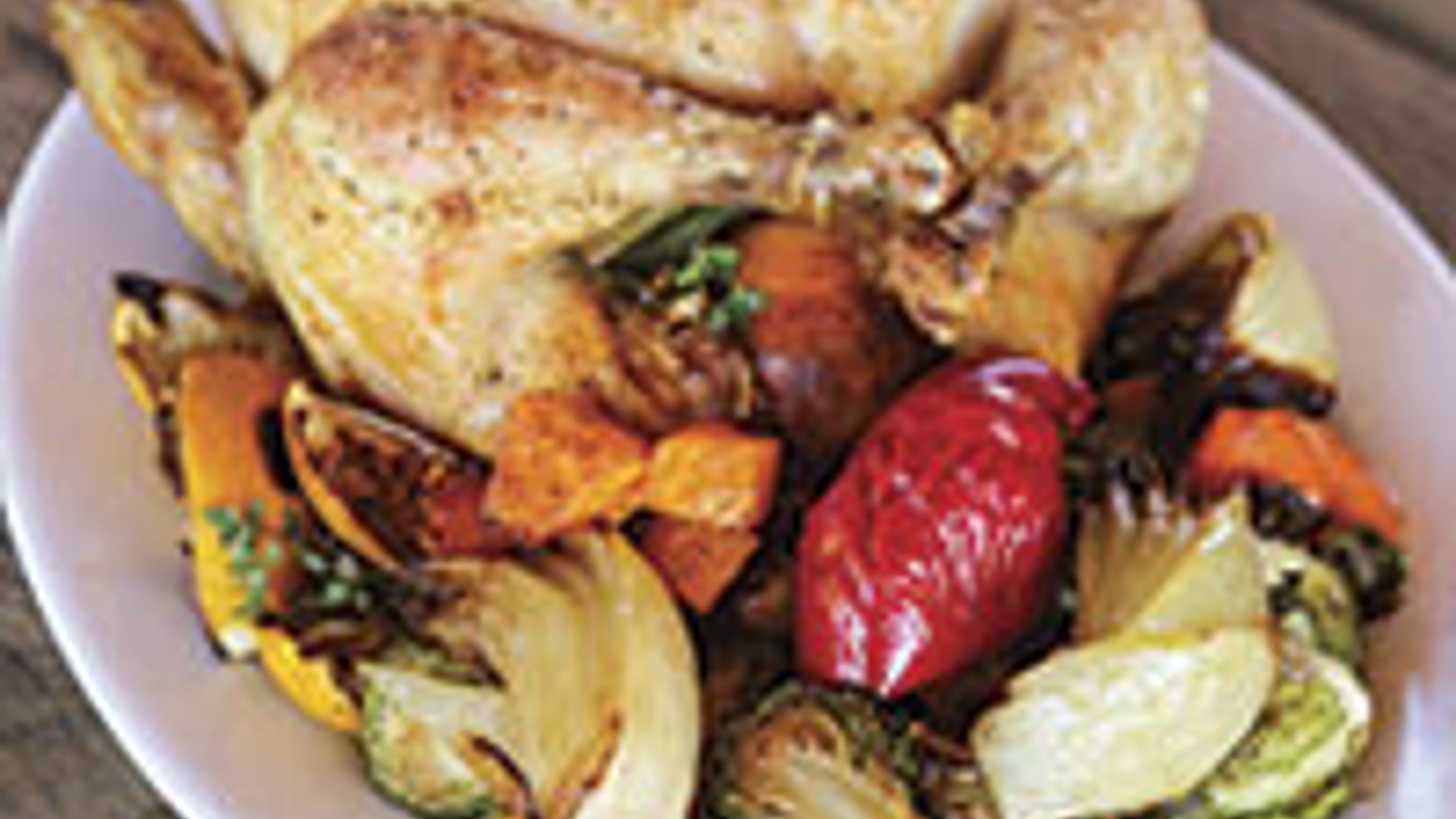 Lemony-shallot roasted chicken and vegetables